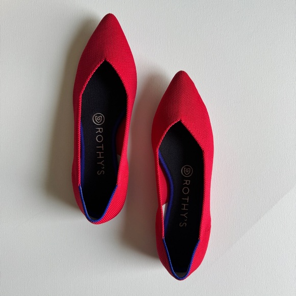 Rothy's The Point in Bright Red Women's Flats Size 6.5 - Picture 2 of 8